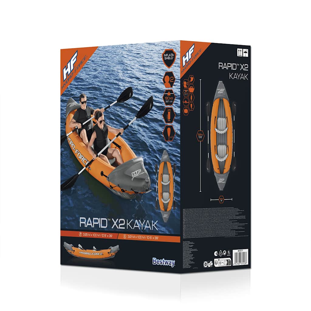 Bestway Set Kayak Gonfiabile Hydro-Force Rapid X2