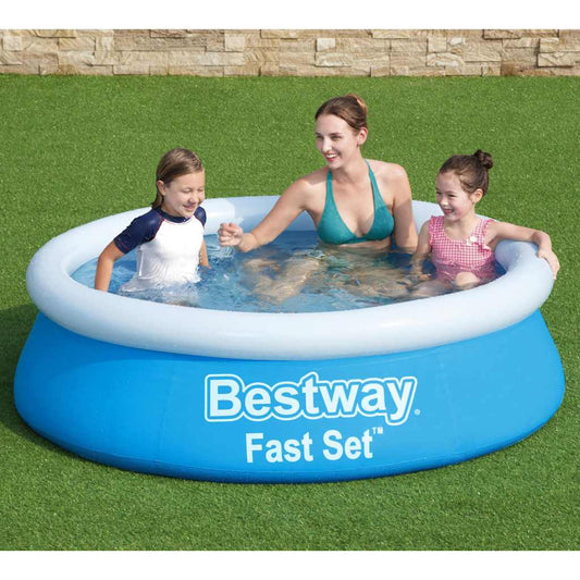 Bestway Set Piscina Gonfiabile Fast Rotonda 183X51 Cm Blu