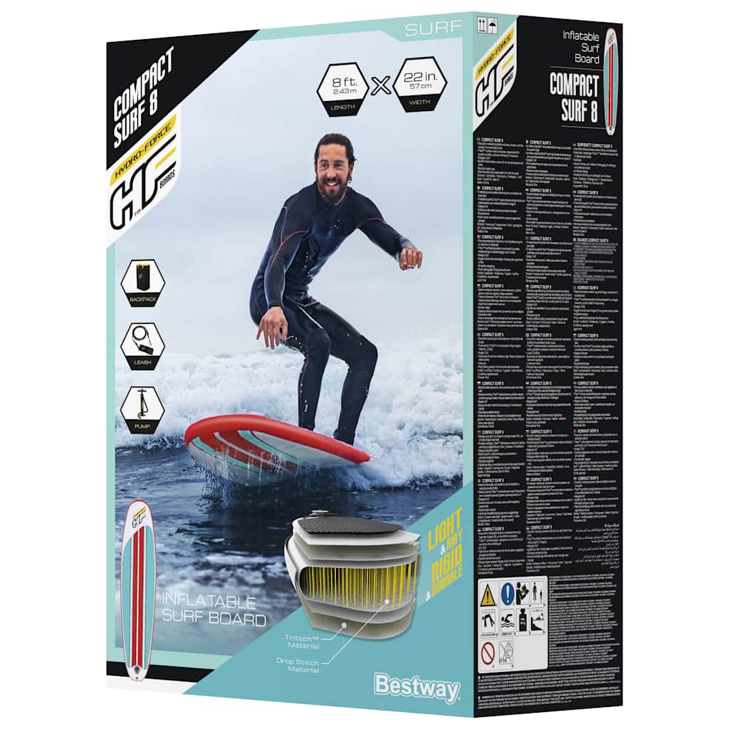 Bestway Hydro-Force Tavola Da Sup Gonfiabile Compact Surf 8 243X57X7Cm
