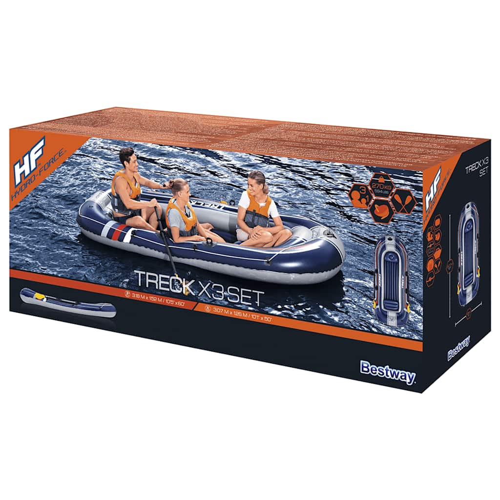 Bestway Hydro-Force Gommone Gonfiabile Treck X3 307X126 Cm