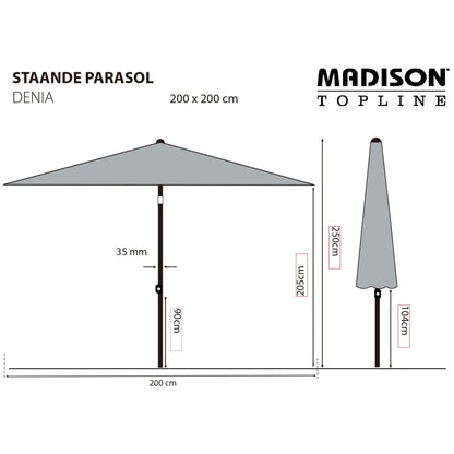 Madison Ombrellone Da Giardino Denia 200X200 Cm