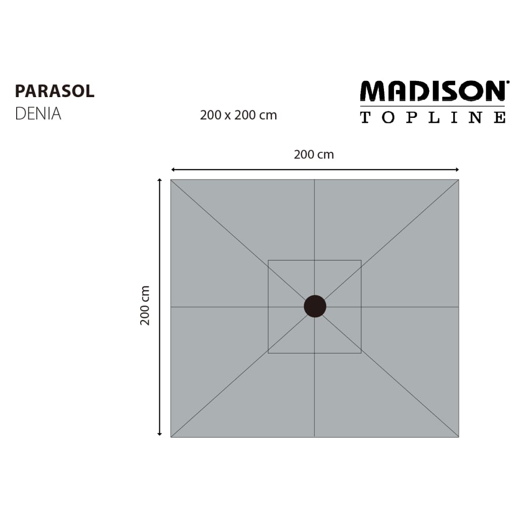 Madison Ombrellone Da Giardino Denia 200X200 Cm
