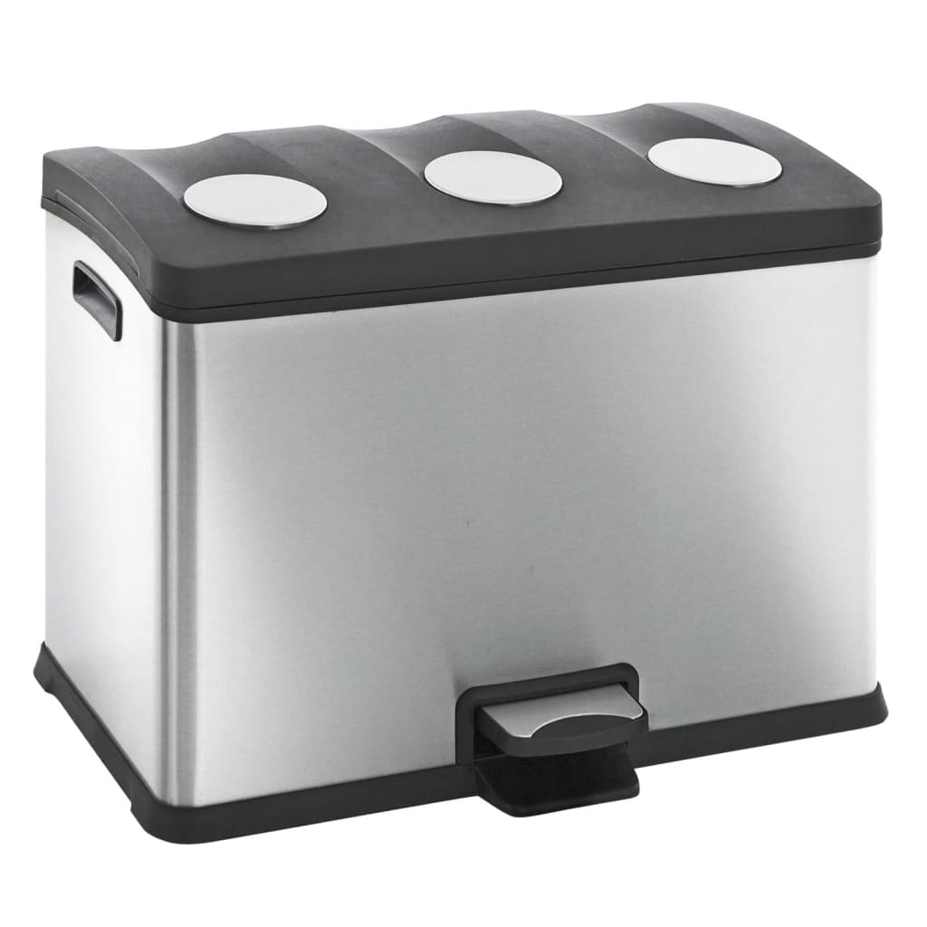Eko Pattumiera A Pedale Rejoice 3X12 L Argento Opaco