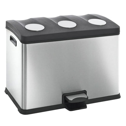 Eko Pattumiera A Pedale Rejoice 3X12 L Argento Opaco