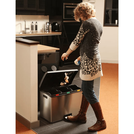 Eko Pattumiera A Pedale Rejoice 3X12 L Argento Opaco