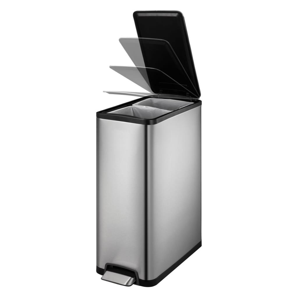 Eko Pattumiera A Pedale Ecoslim 2X20 L Argento Opaco