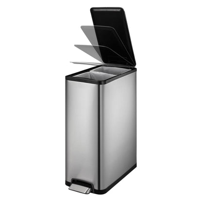 Eko Pattumiera A Pedale Ecoslim 2X20 L Argento Opaco