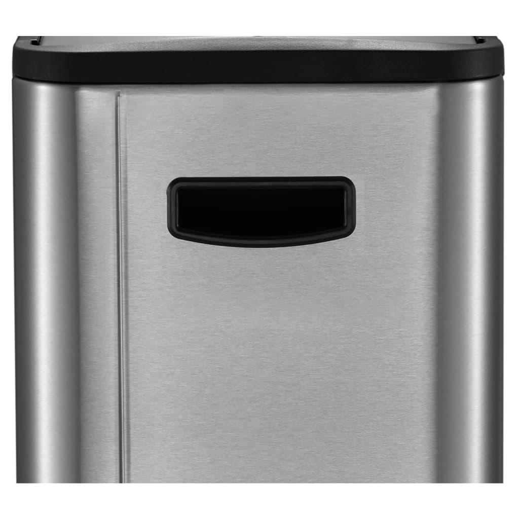 Eko Pattumiera A Pedale Ecoslim 2X20 L Argento Opaco
