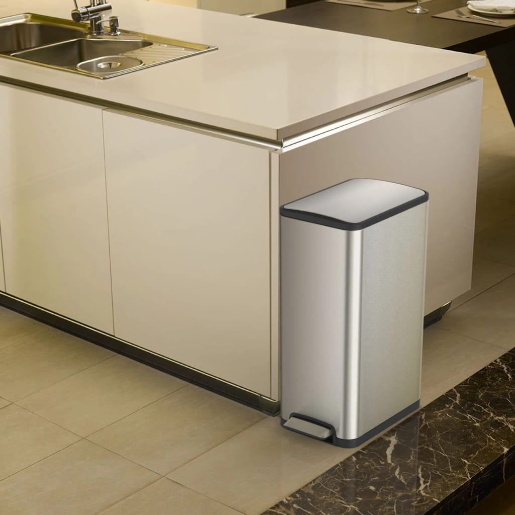 Eko Pattumiera A Pedale Ecoslim 2X20 L Argento Opaco