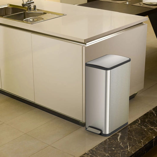 Eko Pattumiera A Pedale Ecoslim 2X20 L Argento Opaco