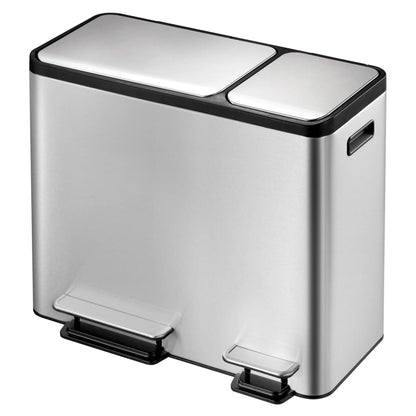 Eko Pattumiera A Pedale Ecocasa 30 L+15 L Argento Opaco