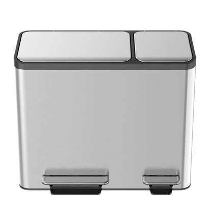 Eko Pattumiera A Pedale Ecocasa 30 L+15 L Argento Opaco