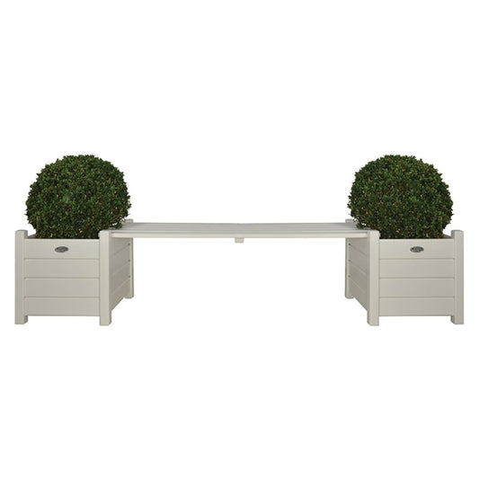 Esschert Design Fioriere Con Panchina A Ponte Bianca Cf33W