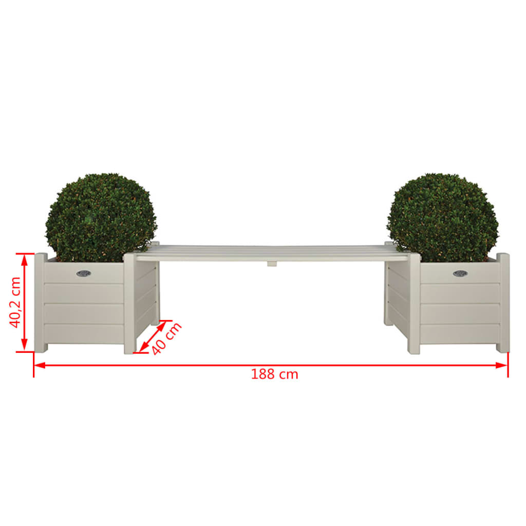 Esschert Design Fioriere Con Panchina A Ponte Bianca Cf33W