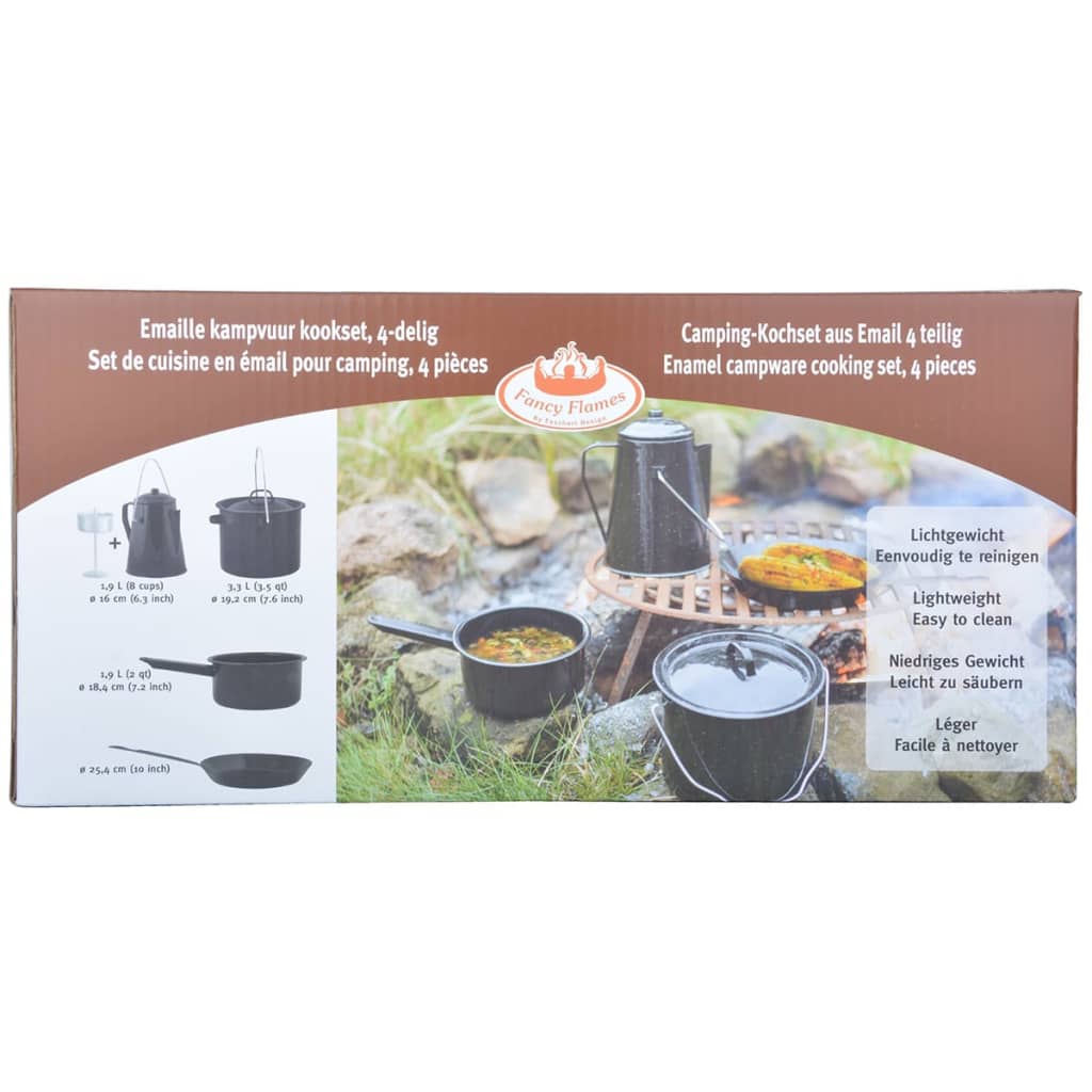 Esschert Design Set Per Cucinare All'aperto 4 Pezzi Nero Ff215