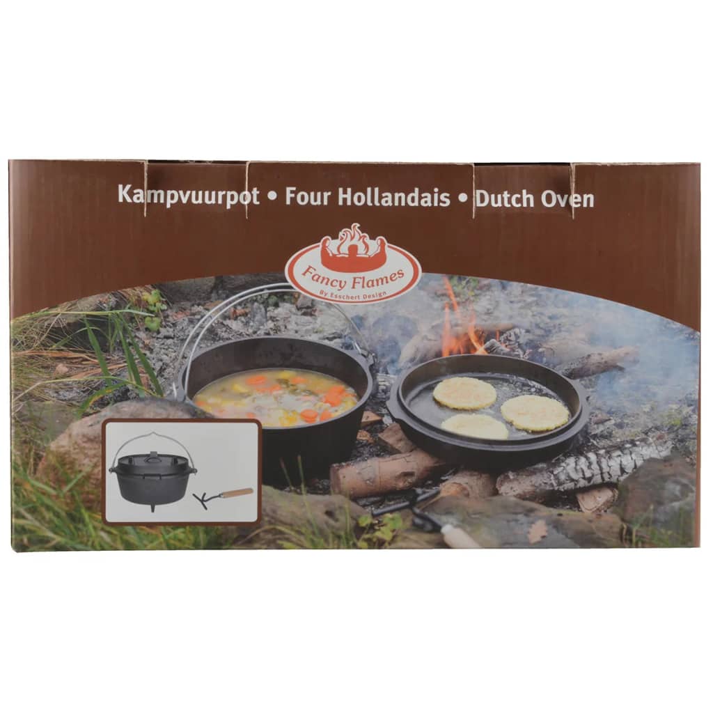 Esschert Design Casseruola Di Ghisa 6,5 L Nera Ff235