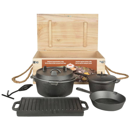 Esschert Design Fornelli Da Campeggio Set Da Sette Pezzi Nero Ff240