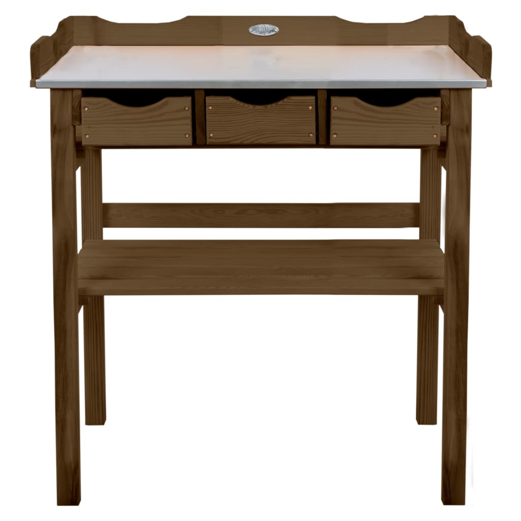 Esschert Design Tavolo Da Invasatura Con Cassetti Marrone