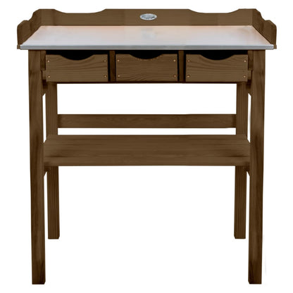 Esschert Design Tavolo Da Invasatura Con Cassetti Marrone