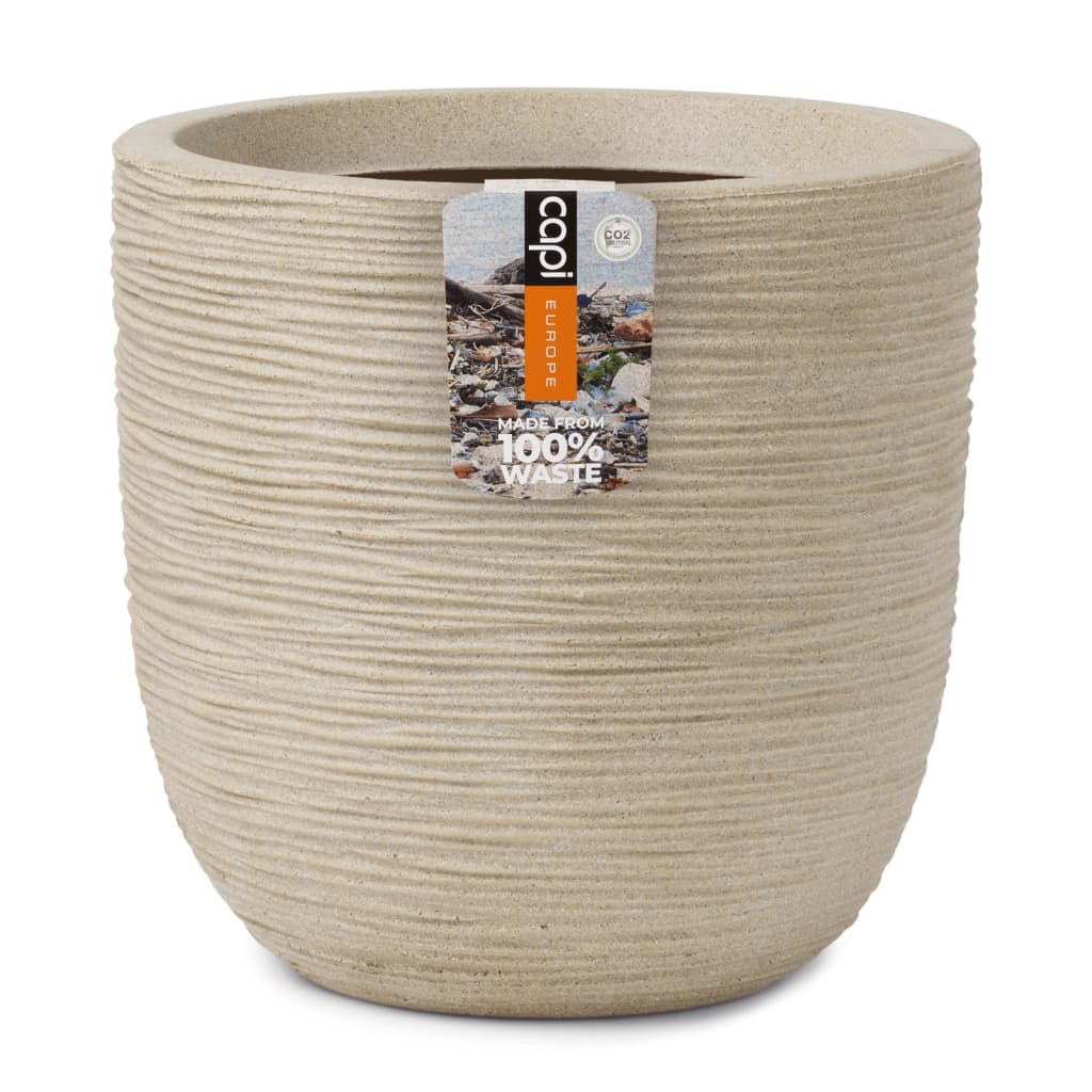 Capi Fioriera Rotonda Waste Rib 43X41 Cm Beige Terrazzo