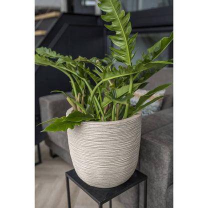 Capi Fioriera Rotonda Waste Rib 43X41 Cm Beige Terrazzo