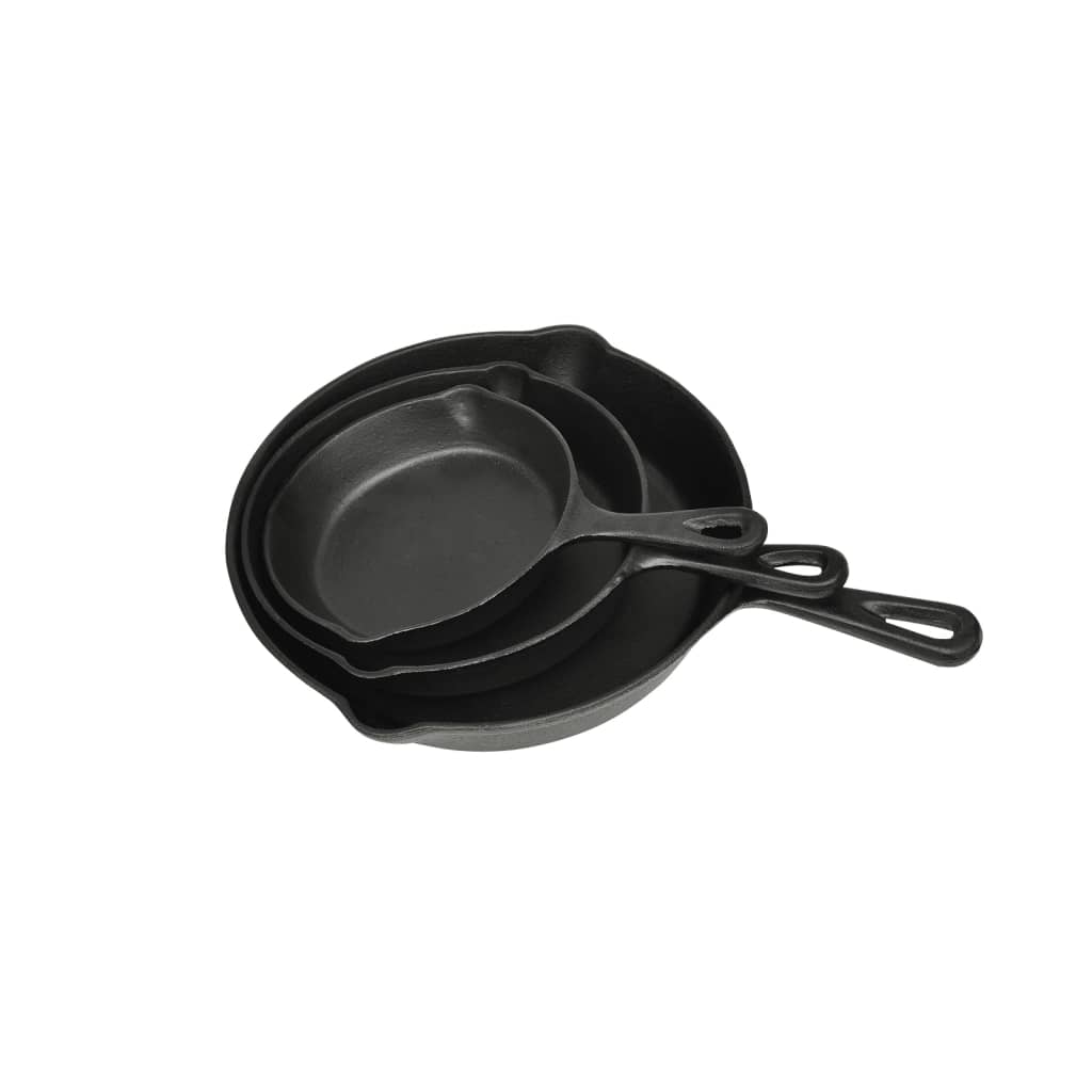 Set 3 Padelle In Ghisa Bistecchiere Per Barbecue