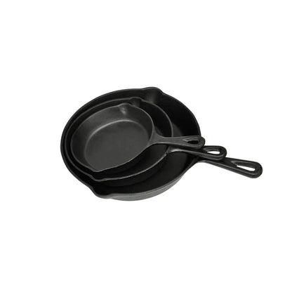 Set 3 Padelle In Ghisa Bistecchiere Per Barbecue
