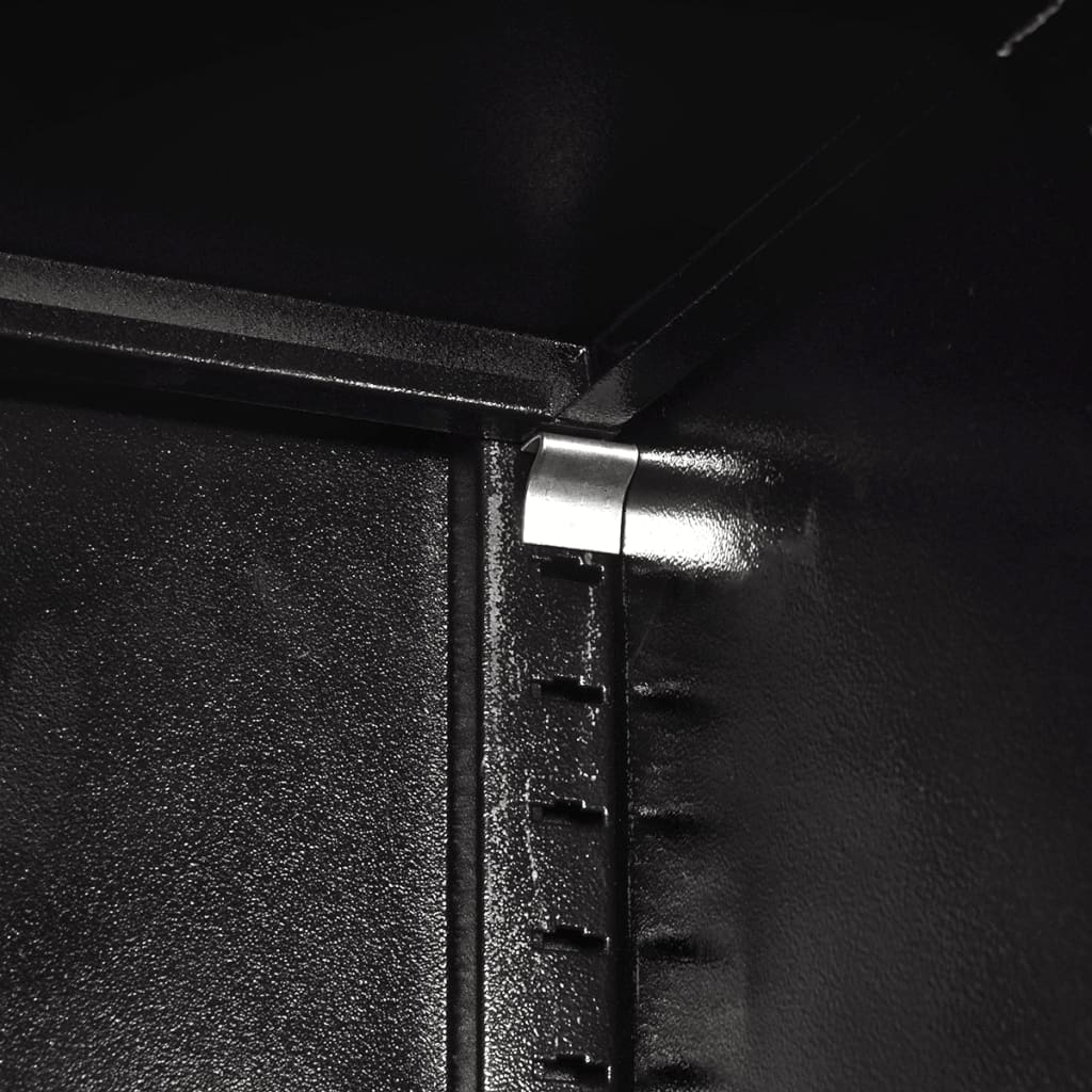 Armadio Portautensili 2 Ante Acciaio 90X40X180 Cm Nero E Rosso
