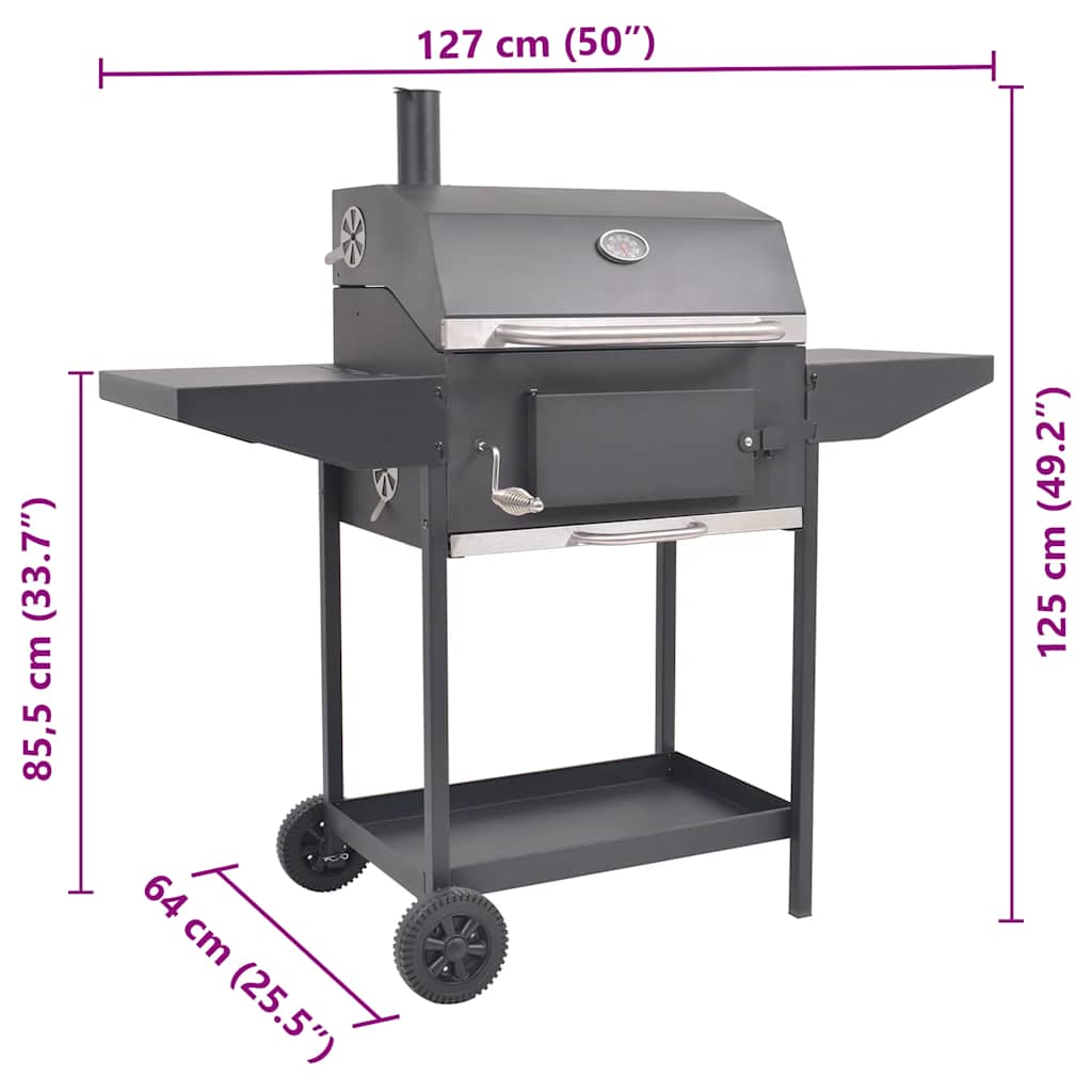 Barbecue A Carbonella Con Ripiano Inferiore Nero