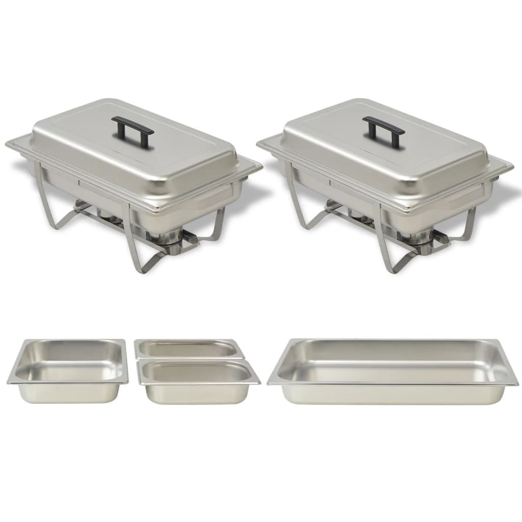 Set 4 Pz Teglie Scaldavivande In Acciaio Inossidabile