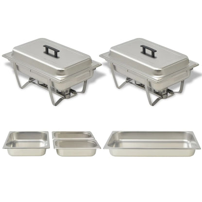 Set 4 Pz Teglie Scaldavivande In Acciaio Inossidabile