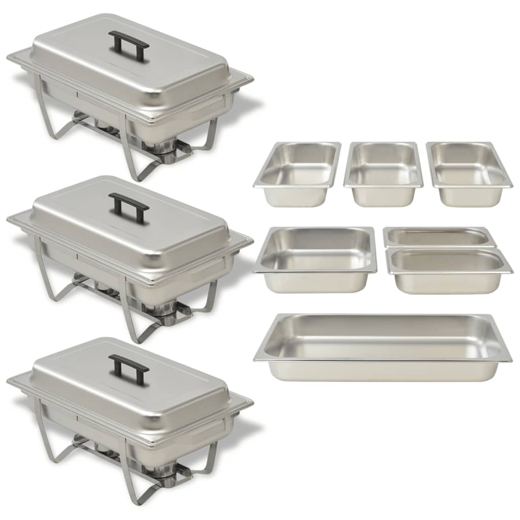 Set 4 Pz Teglie Scaldavivande In Acciaio Inossidabile