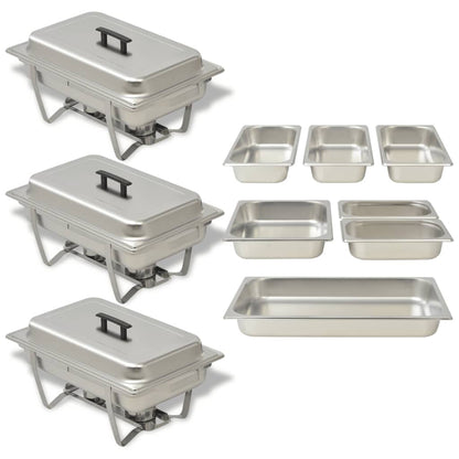 Set 4 Pz Teglie Scaldavivande In Acciaio Inossidabile