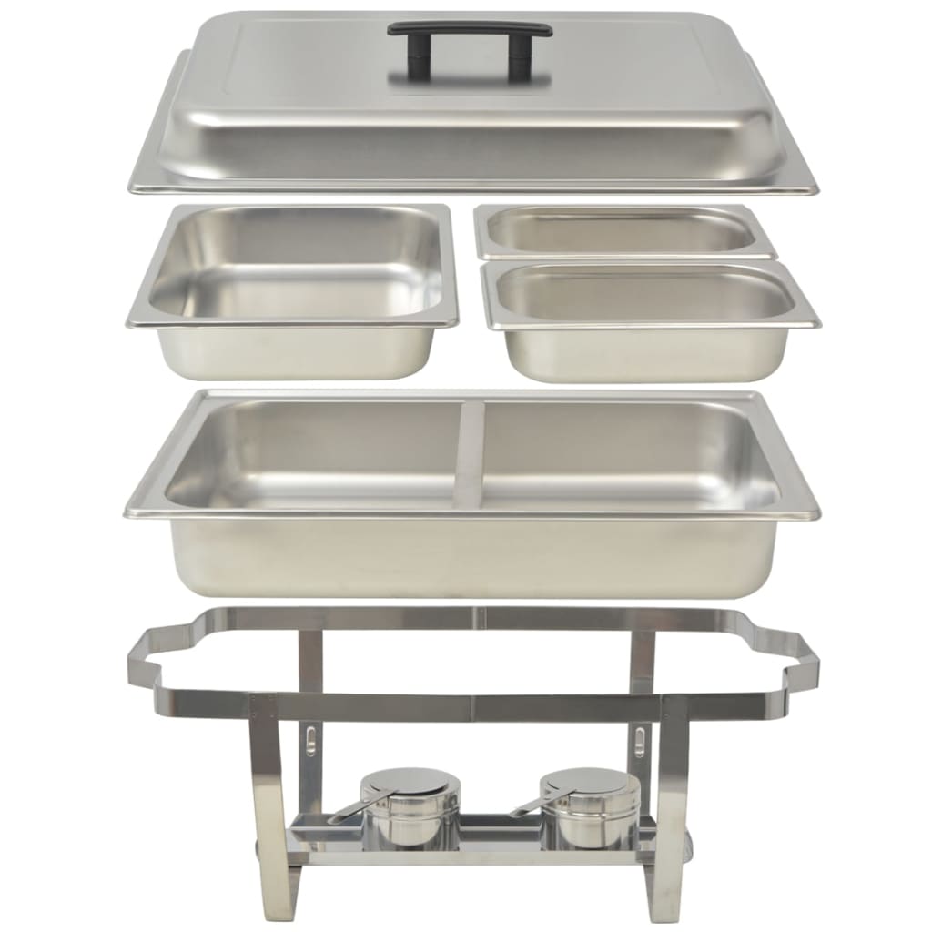 Set 4 Pz Teglie Scaldavivande In Acciaio Inossidabile