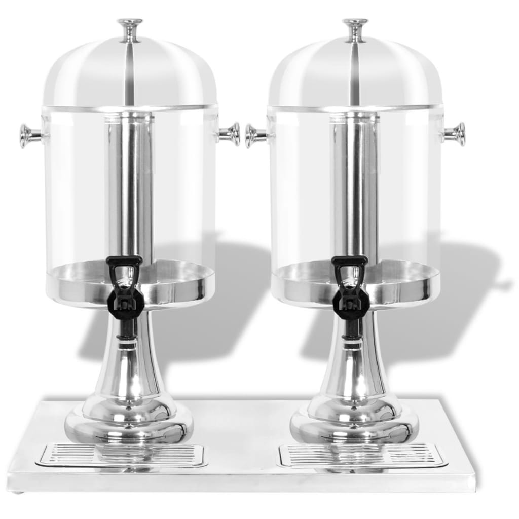 Doppio Distributore Di Succhi Di Frutta E Bibite Acciaio Inossidabile 2 X 8 L