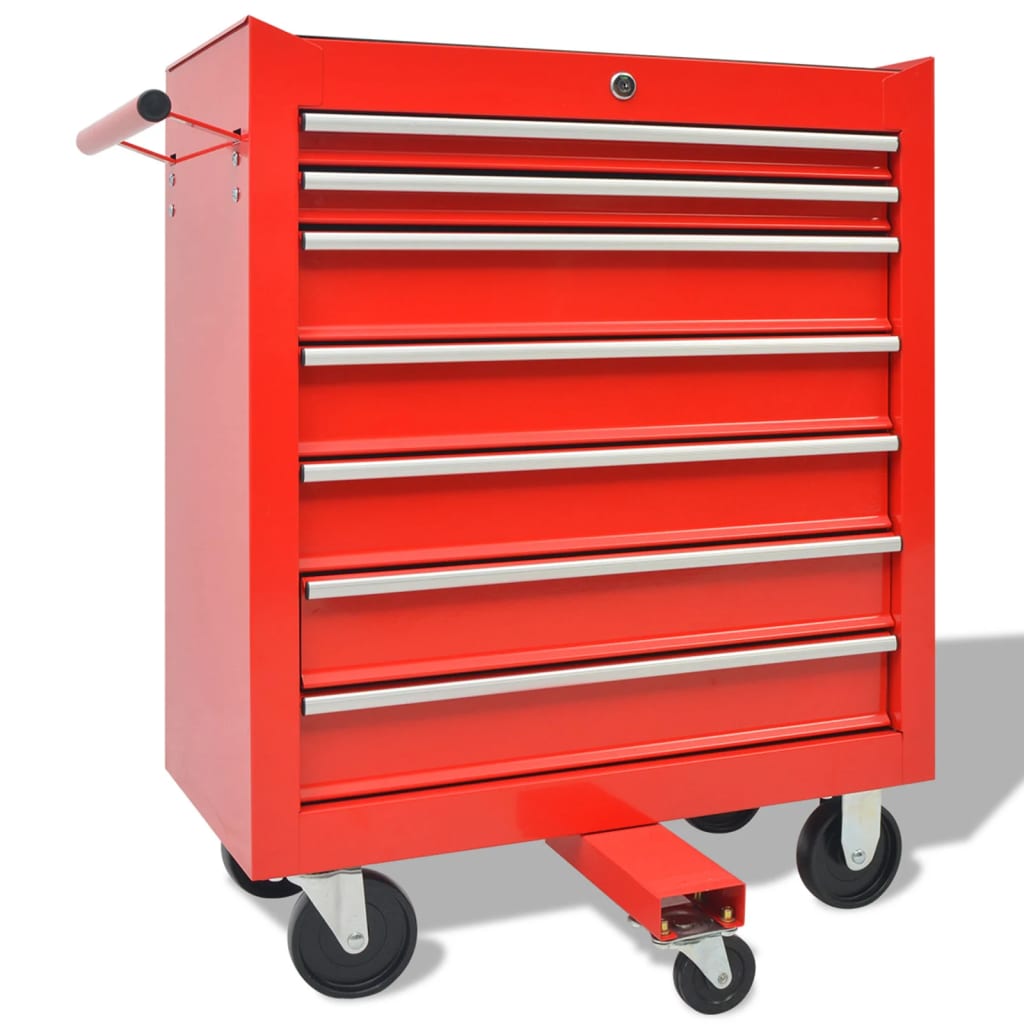 Carrello Portautensili Officina Con 1125 Utensili Acciaio Rosso