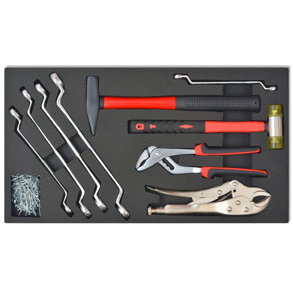 Carrello Portautensili Officina Con 1125 Utensili Acciaio Rosso