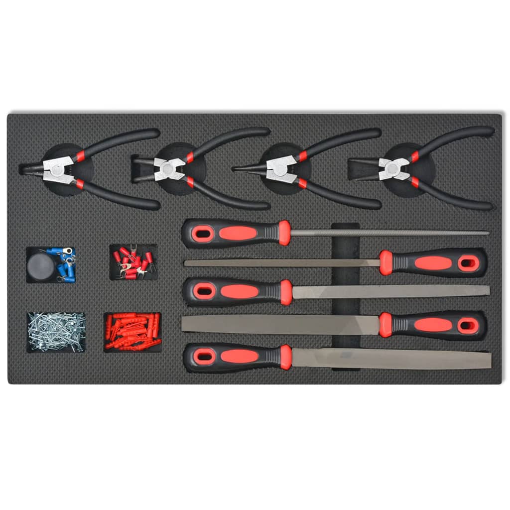 Carrello Portautensili Officina Con 1125 Utensili Acciaio Rosso