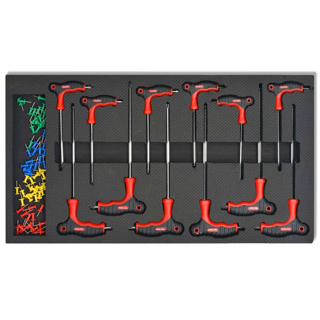 Carrello Portautensili Officina Con 1125 Utensili Acciaio Rosso