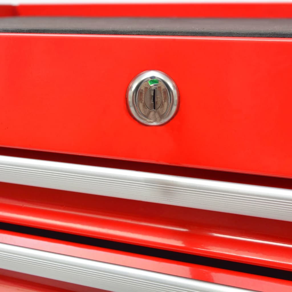 Carrello Portautensili Officina Con 1125 Utensili Acciaio Rosso