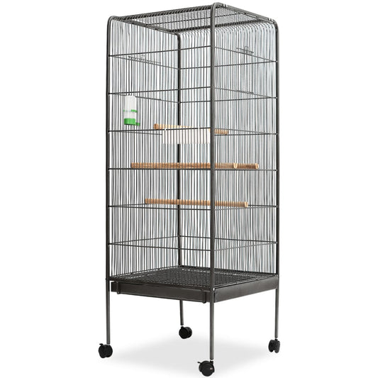 Gabbia Per Uccelli Nera 54X54X146 Cm In Acciaio