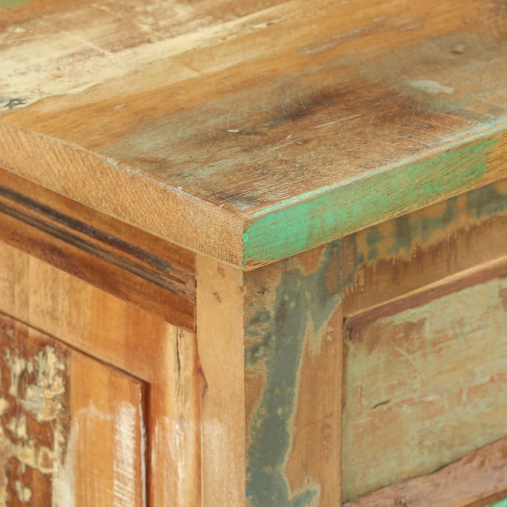 Scarpiera A 4 Livelli Con Cassetto Legno Massello Di Recupero Bianco