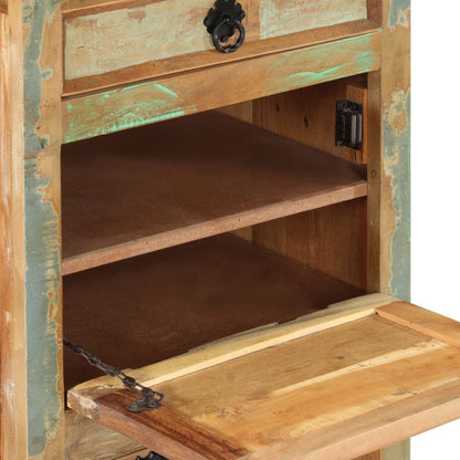Scarpiera A 4 Livelli Con Cassetto Legno Massello Di Recupero Bianco