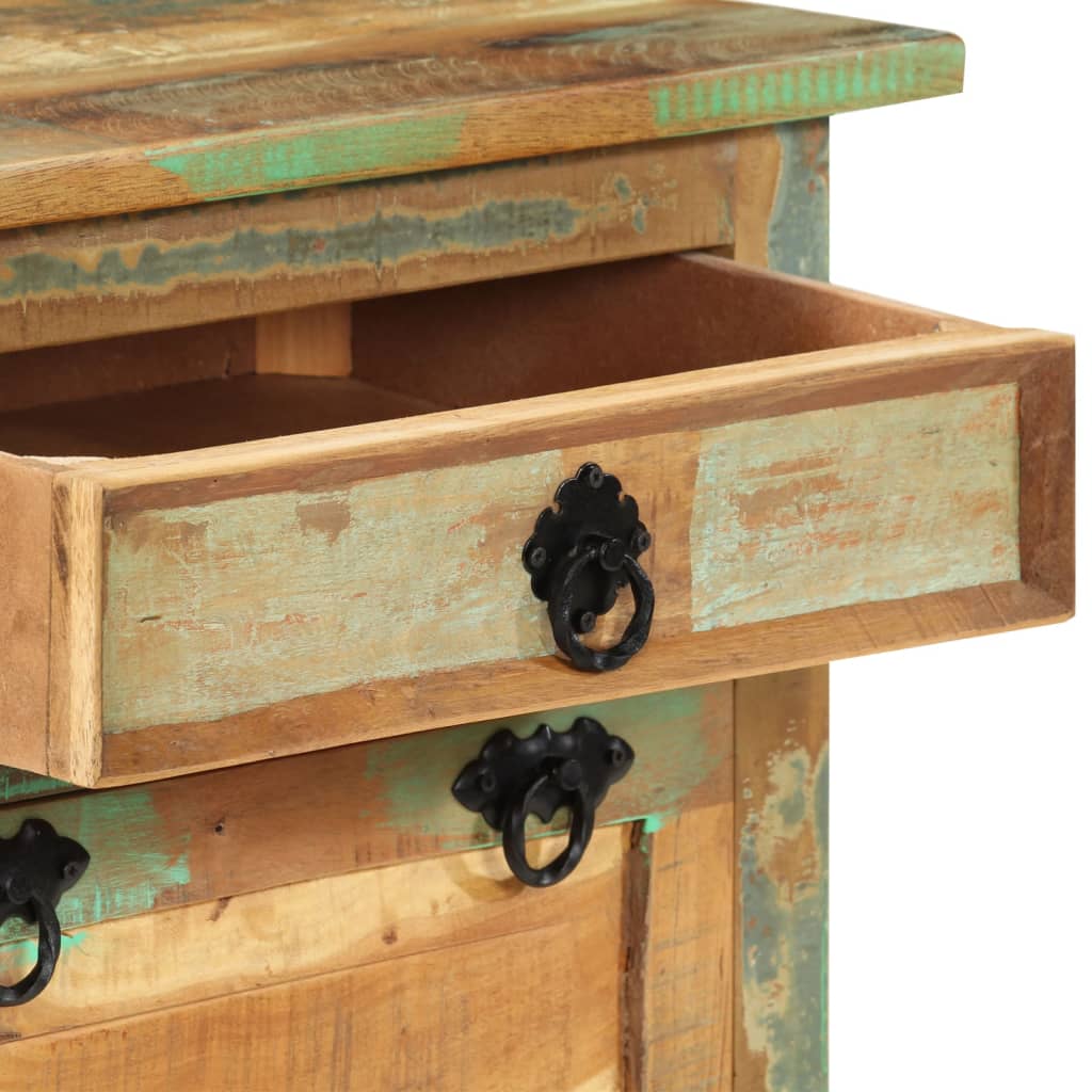 Scarpiera A 4 Livelli Con Cassetto Legno Massello Di Recupero Bianco