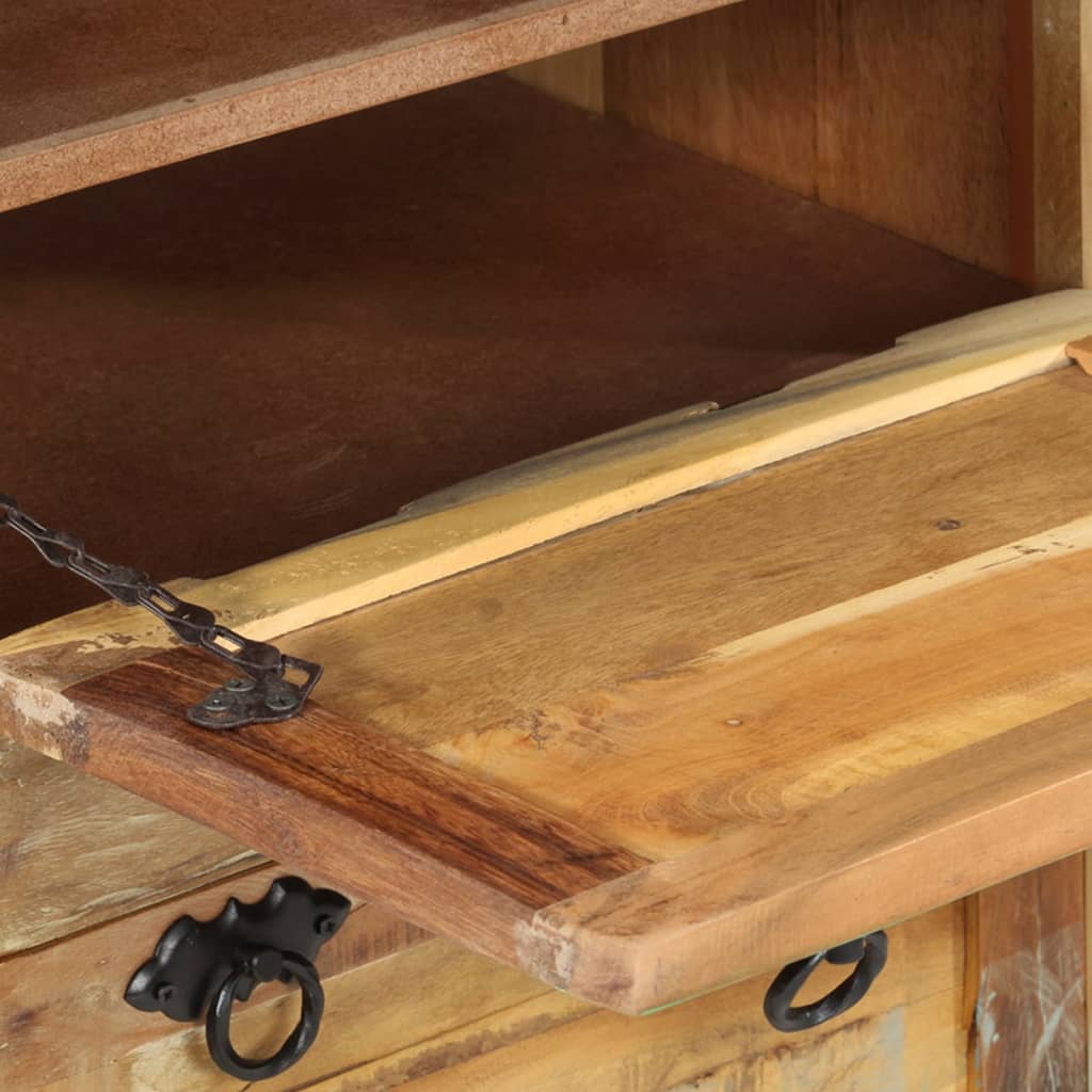 Scarpiera A 4 Livelli Con Cassetto Legno Massello Di Recupero Bianco