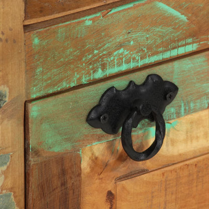 Scarpiera A 4 Livelli Con Cassetto Legno Massello Di Recupero Bianco