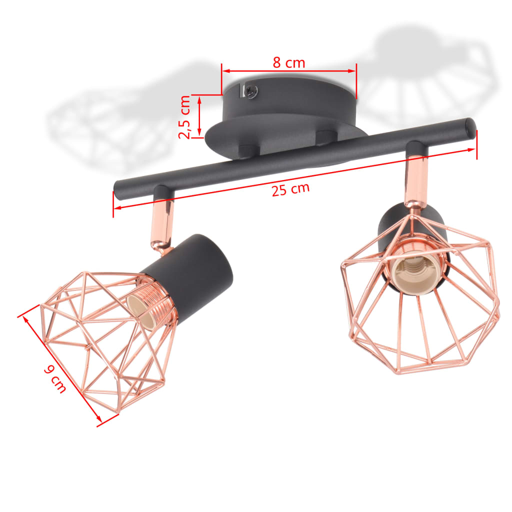 Plafoniera Con 2 Lampadine A Led A Incandescenza 8 W