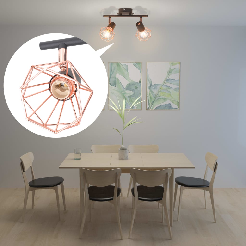 Plafoniera Con 2 Lampadine A Led A Incandescenza 8 W