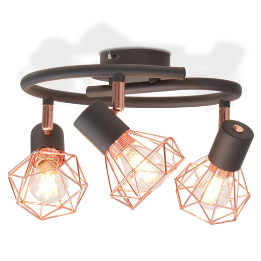 Plafoniera Con 3 Lampadine A Led A Incandescenza 12 W