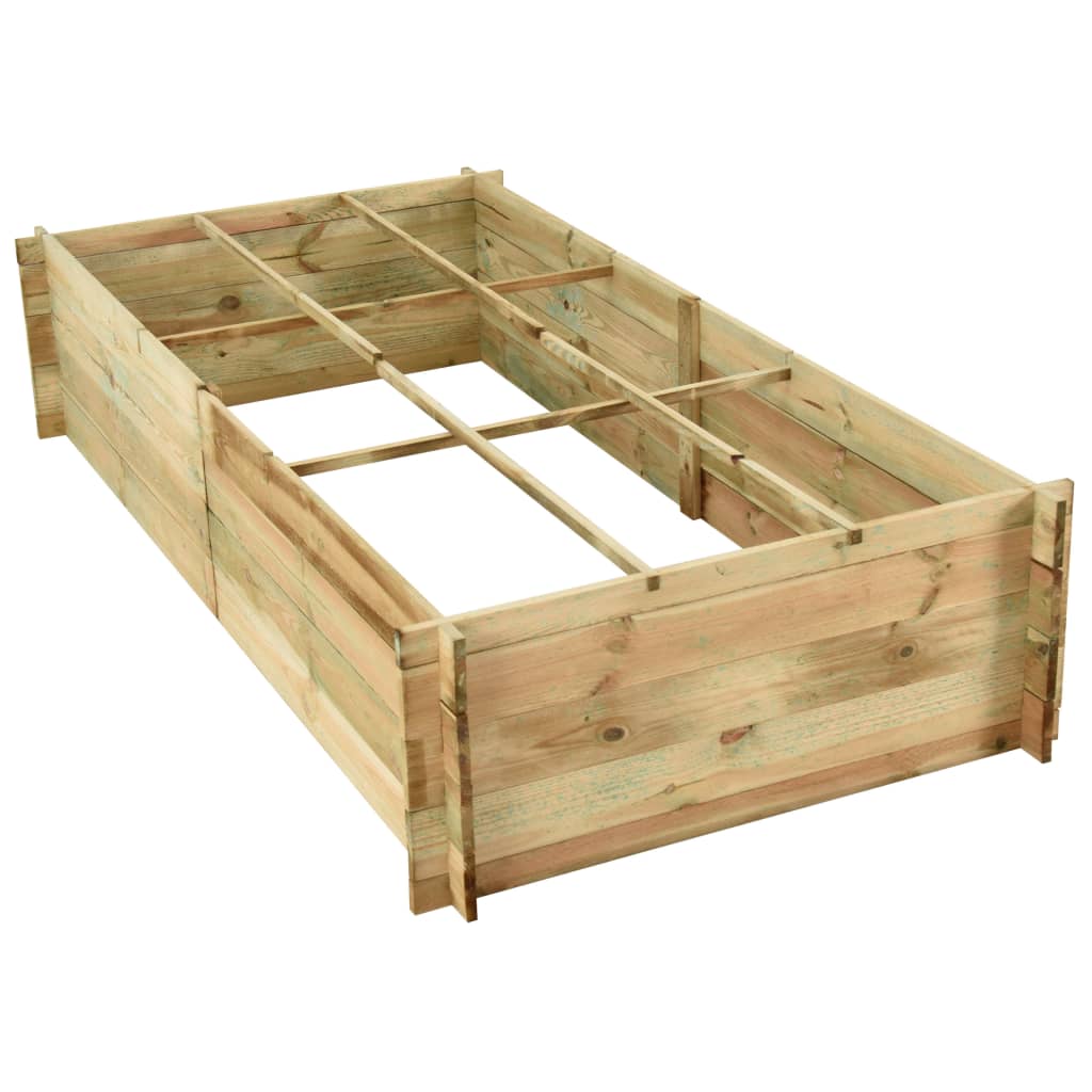 Fioriera Giardino Letto Vegetale In Legno Di Pino 197X100X40Cm